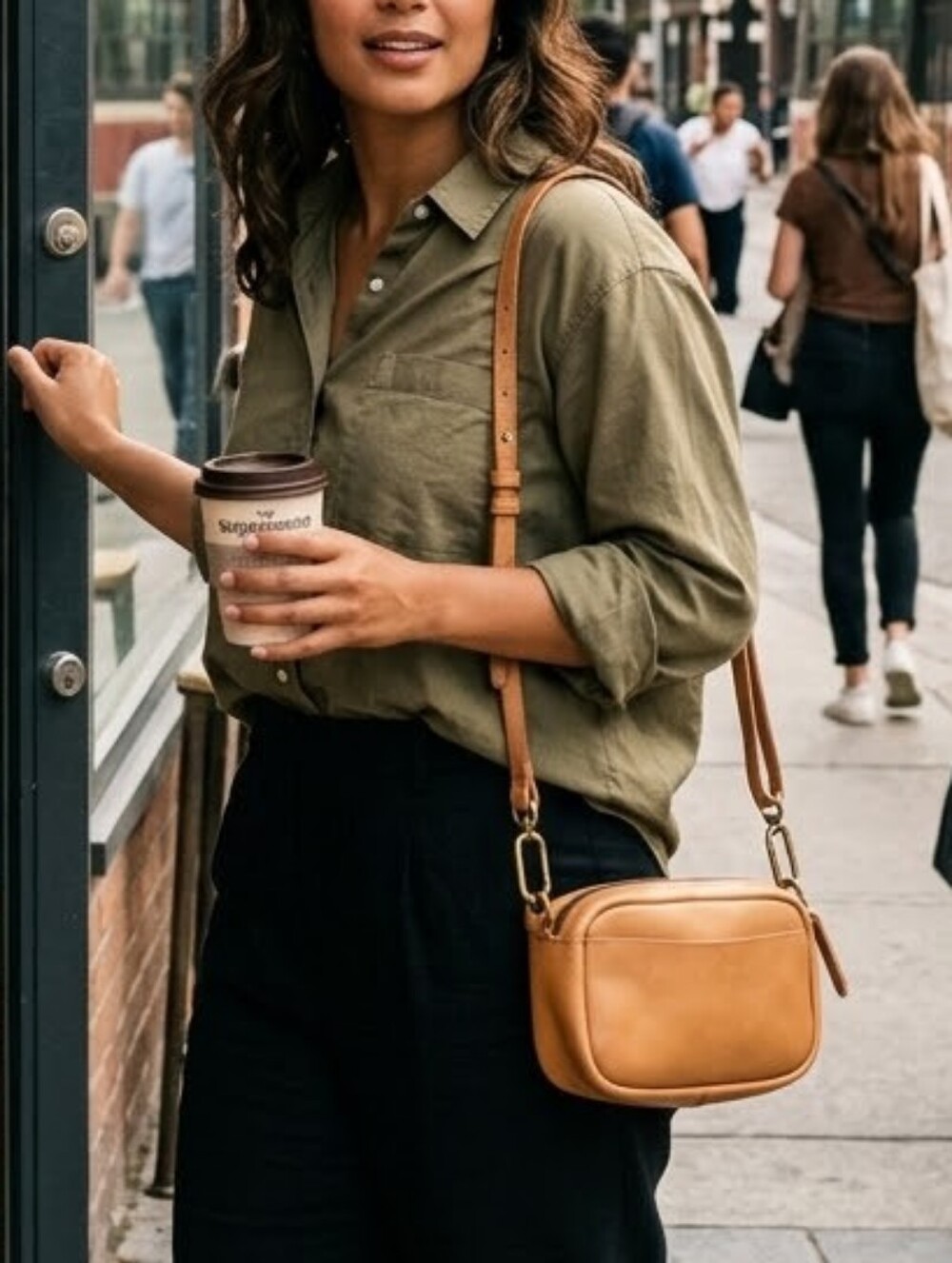 Madewell Leather Carabiner Mini Crossbody Bag English Saddle Tan